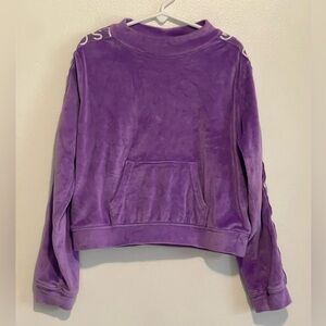 Ideology Plush Velour Crewneck Sweatshirt in Purple